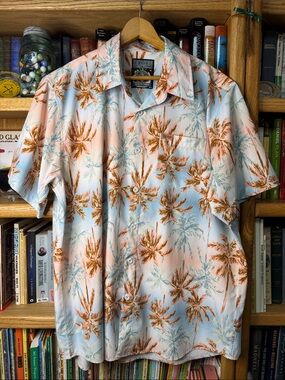 Dixxon Palm-Print Short-Sleeve Button-down Shirt